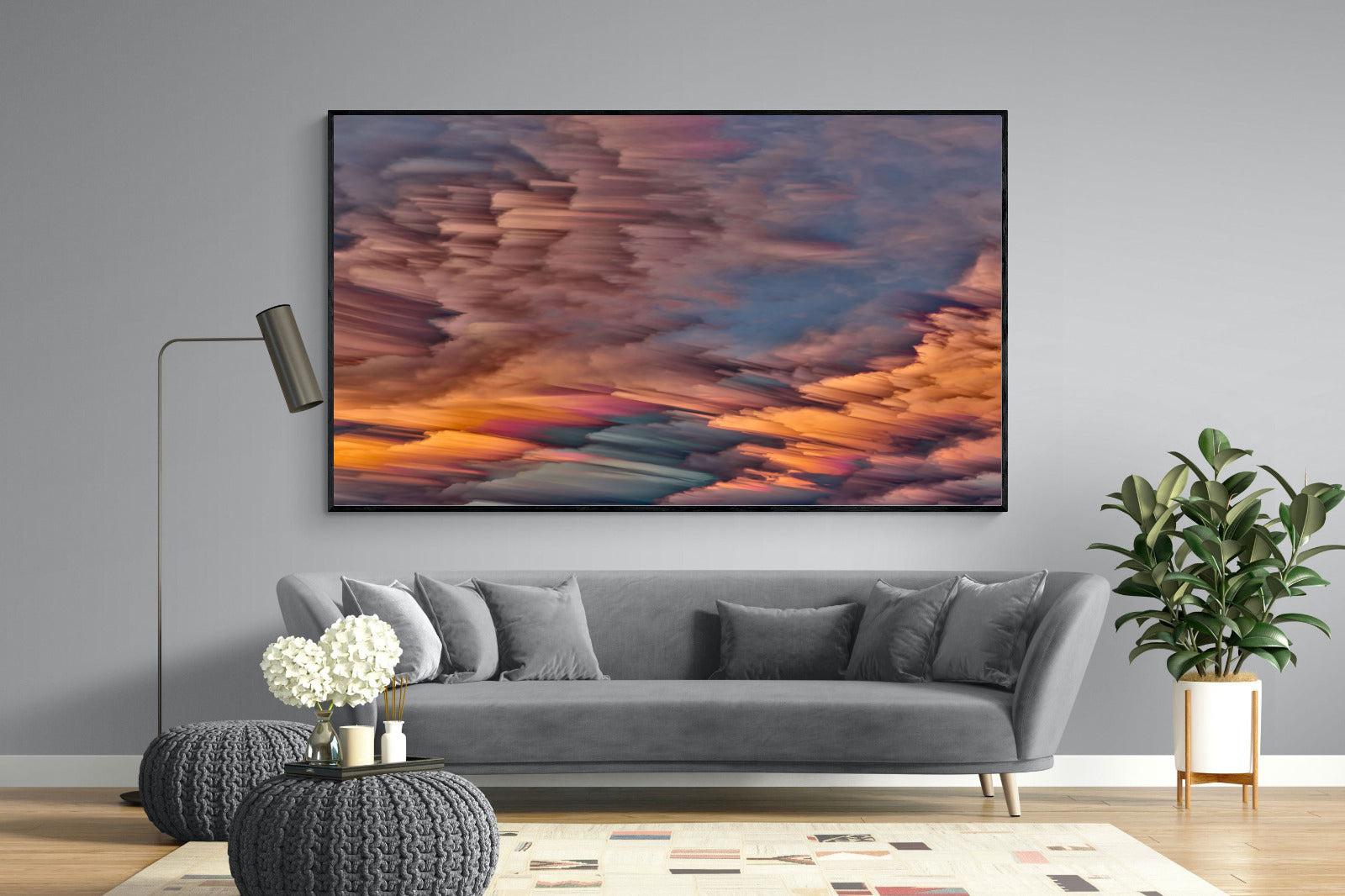 Orange Sunset-Wall_Art-220 x 130cm-Mounted Canvas-Black-Pixalot