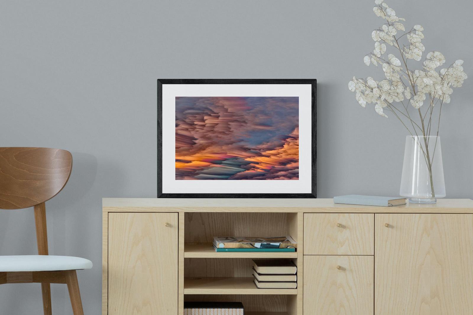 Orange Sunset-Wall_Art-60 x 45cm-Framed Print-Black-Pixalot