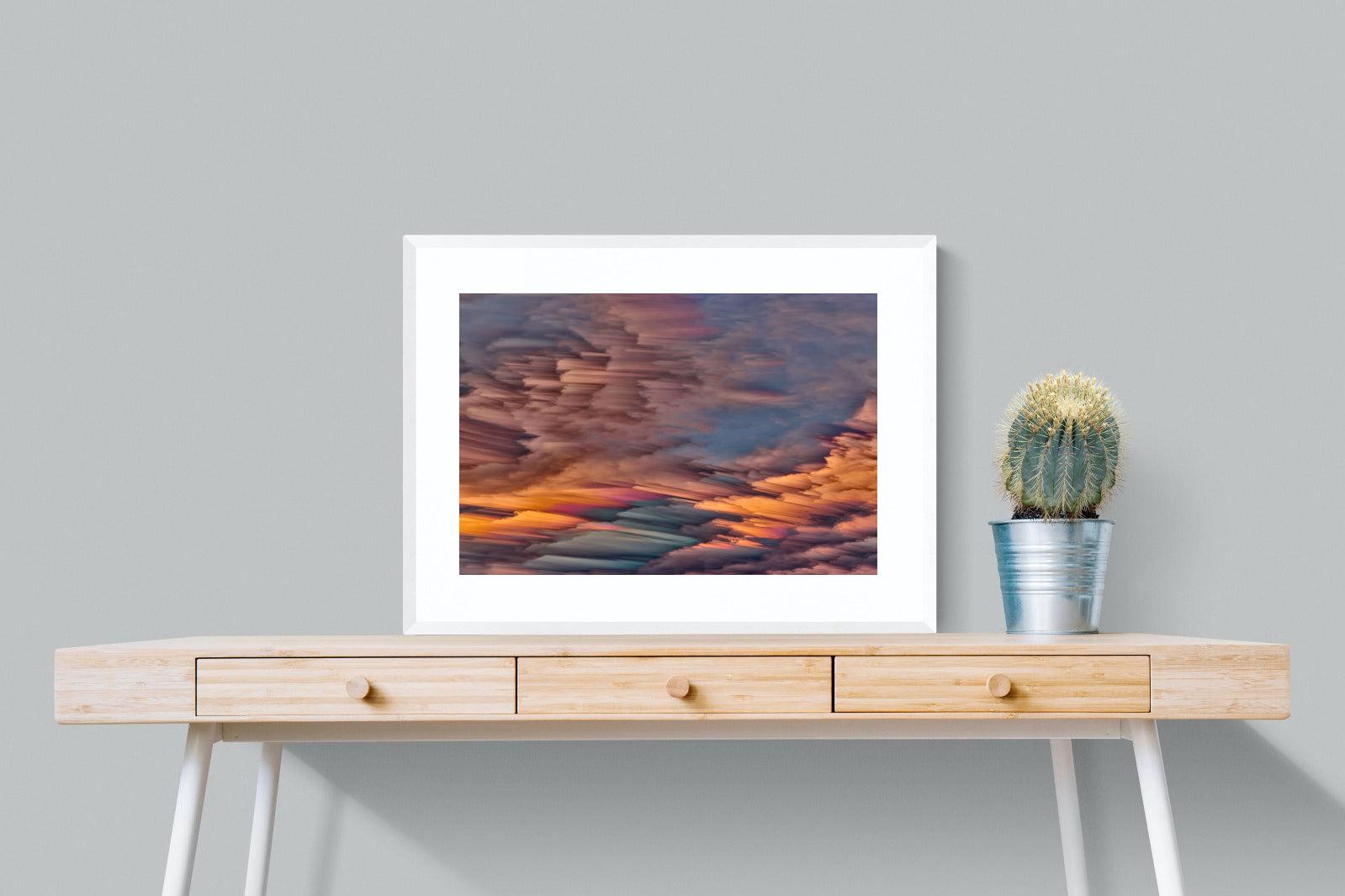 Orange Sunset-Wall_Art-80 x 60cm-Framed Print-White-Pixalot