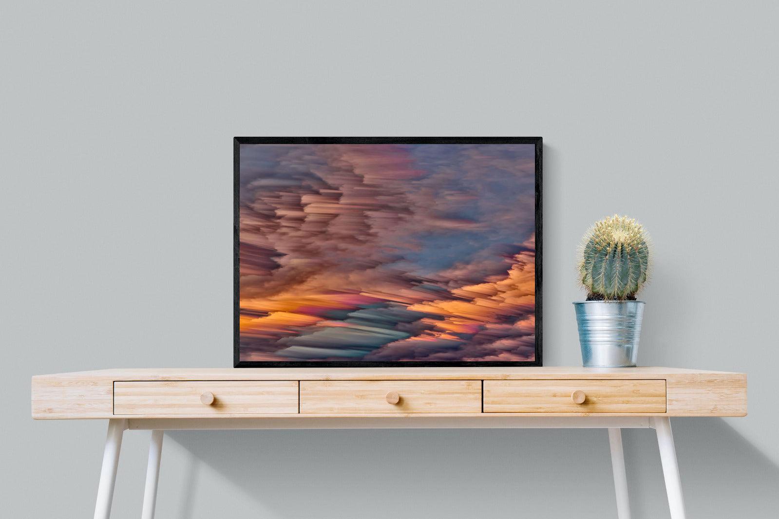 Orange Sunset-Wall_Art-80 x 60cm-Mounted Canvas-Black-Pixalot