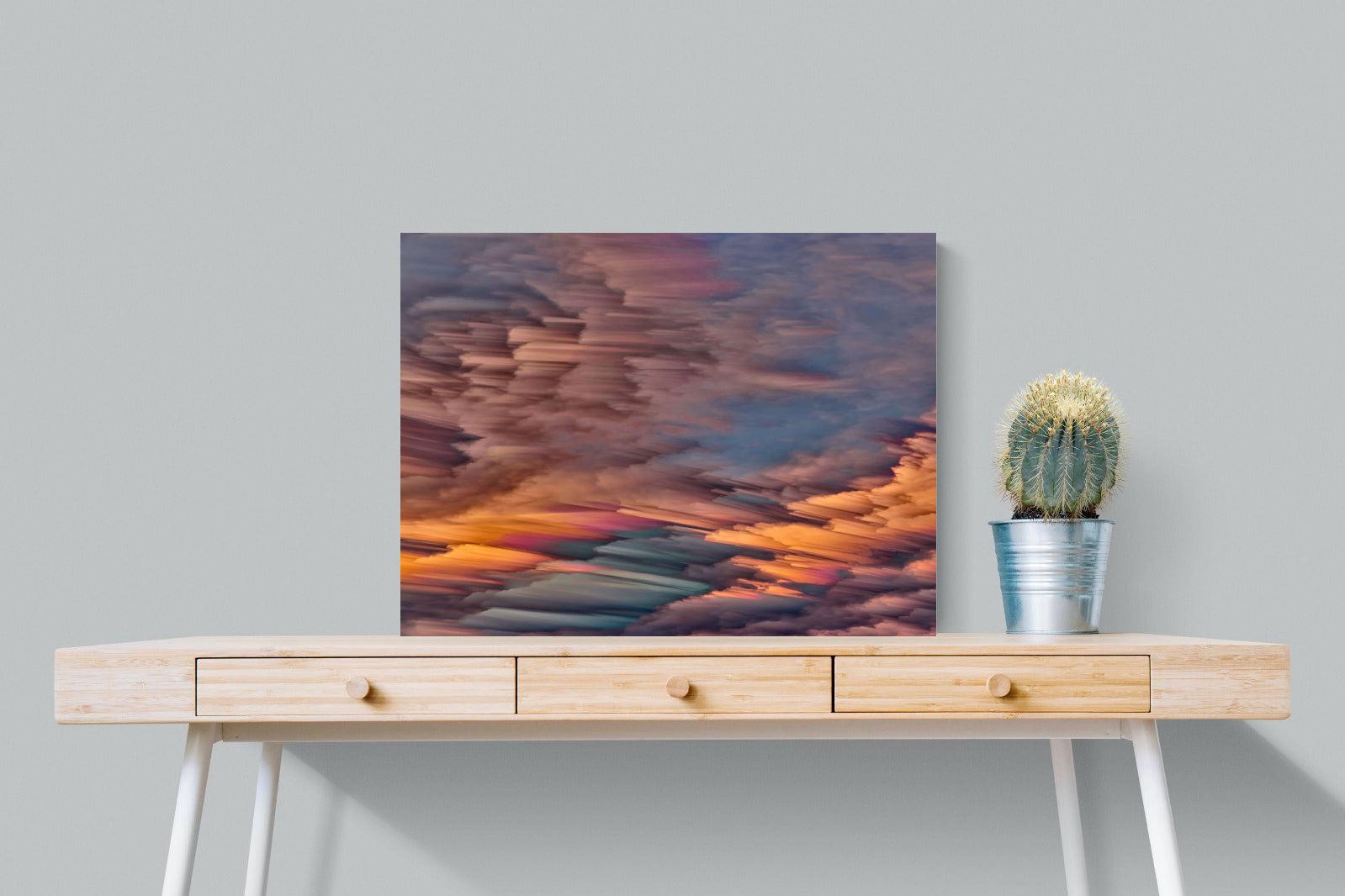 Orange Sunset-Wall_Art-80 x 60cm-Mounted Canvas-No Frame-Pixalot