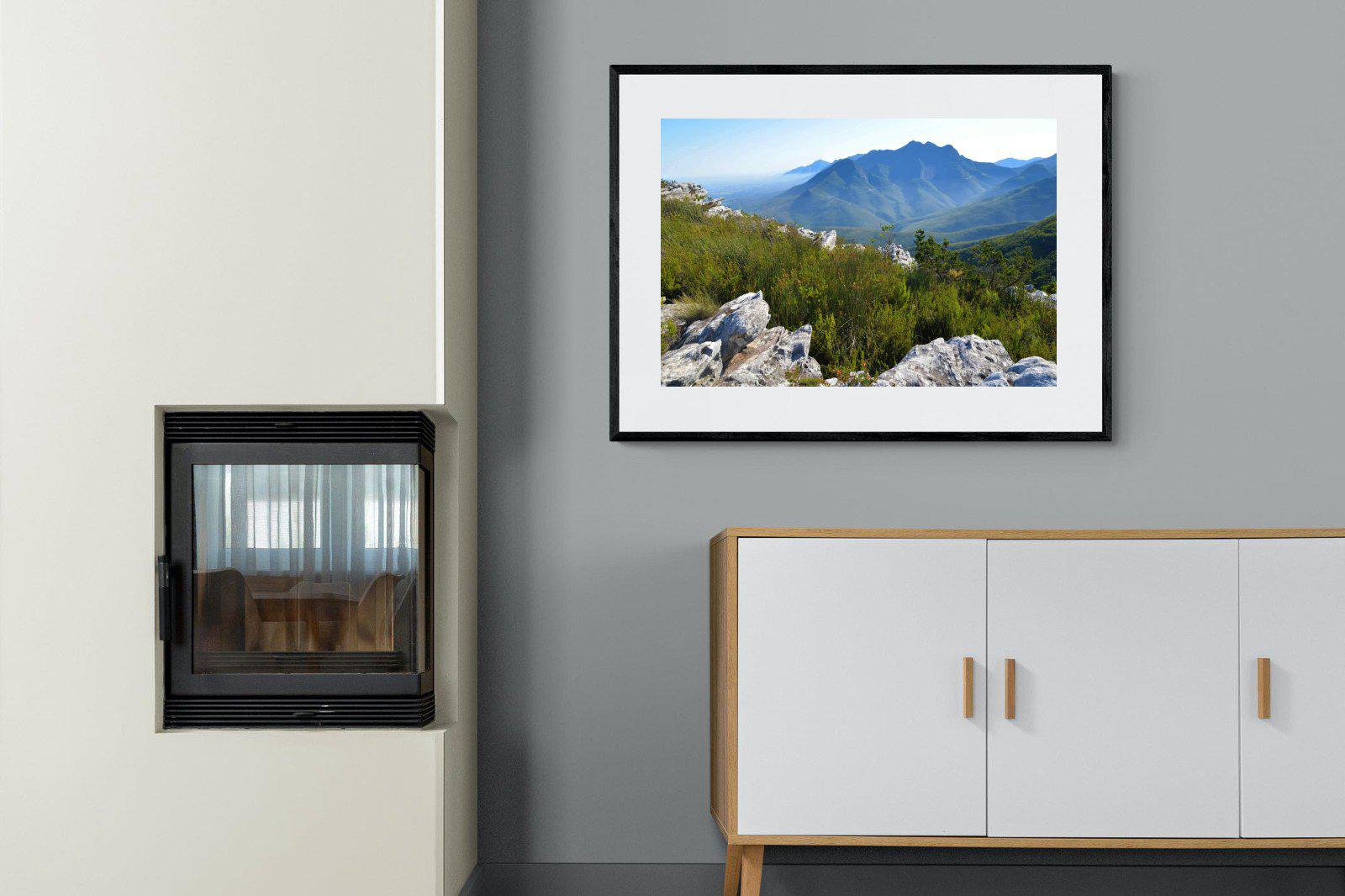 Outeniqua Mountains-Wall_Art-100 x 75cm-Framed Print-Black-Pixalot