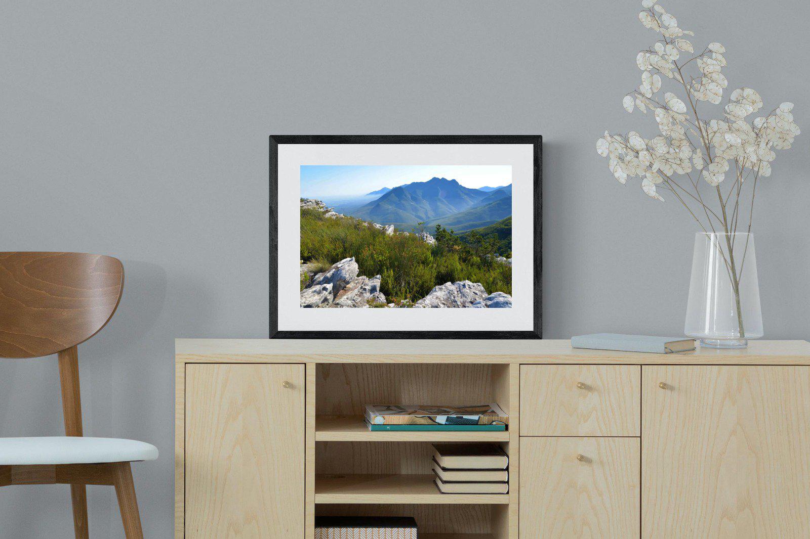 Outeniqua Mountains-Wall_Art-60 x 45cm-Framed Print-Black-Pixalot