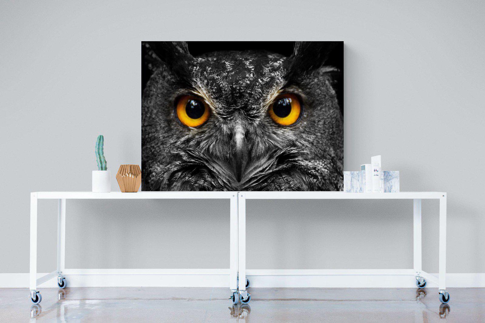 Owl Eyes-Wall_Art-120 x 90cm-Mounted Canvas-No Frame-Pixalot