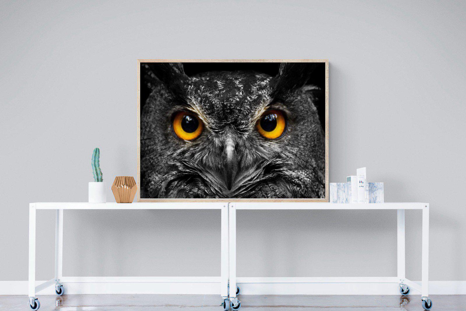 Owl Eyes-Wall_Art-120 x 90cm-Mounted Canvas-Wood-Pixalot