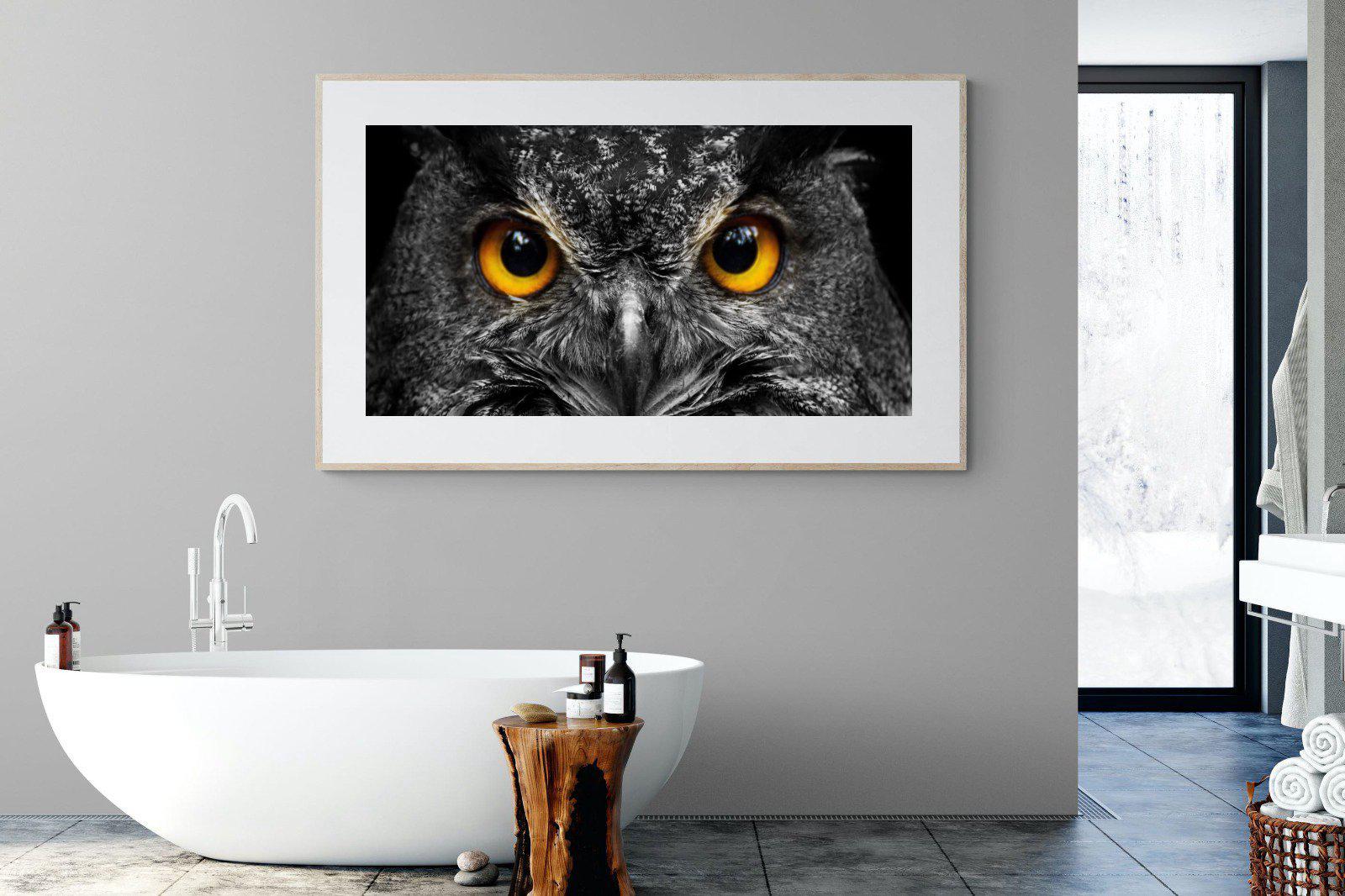 Owl Eyes-Wall_Art-180 x 110cm-Framed Print-Wood-Pixalot