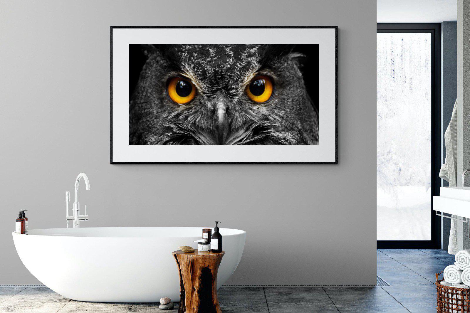 Owl Eyes-Wall_Art-180 x 110cm-Framed Print-Black-Pixalot