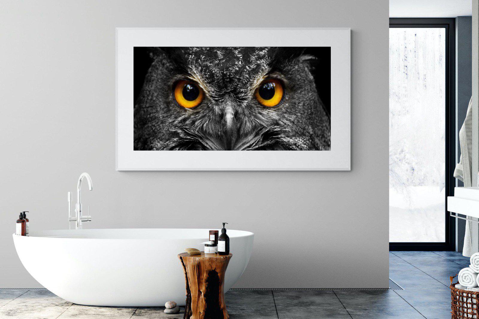 Owl Eyes-Wall_Art-180 x 110cm-Framed Print-White-Pixalot