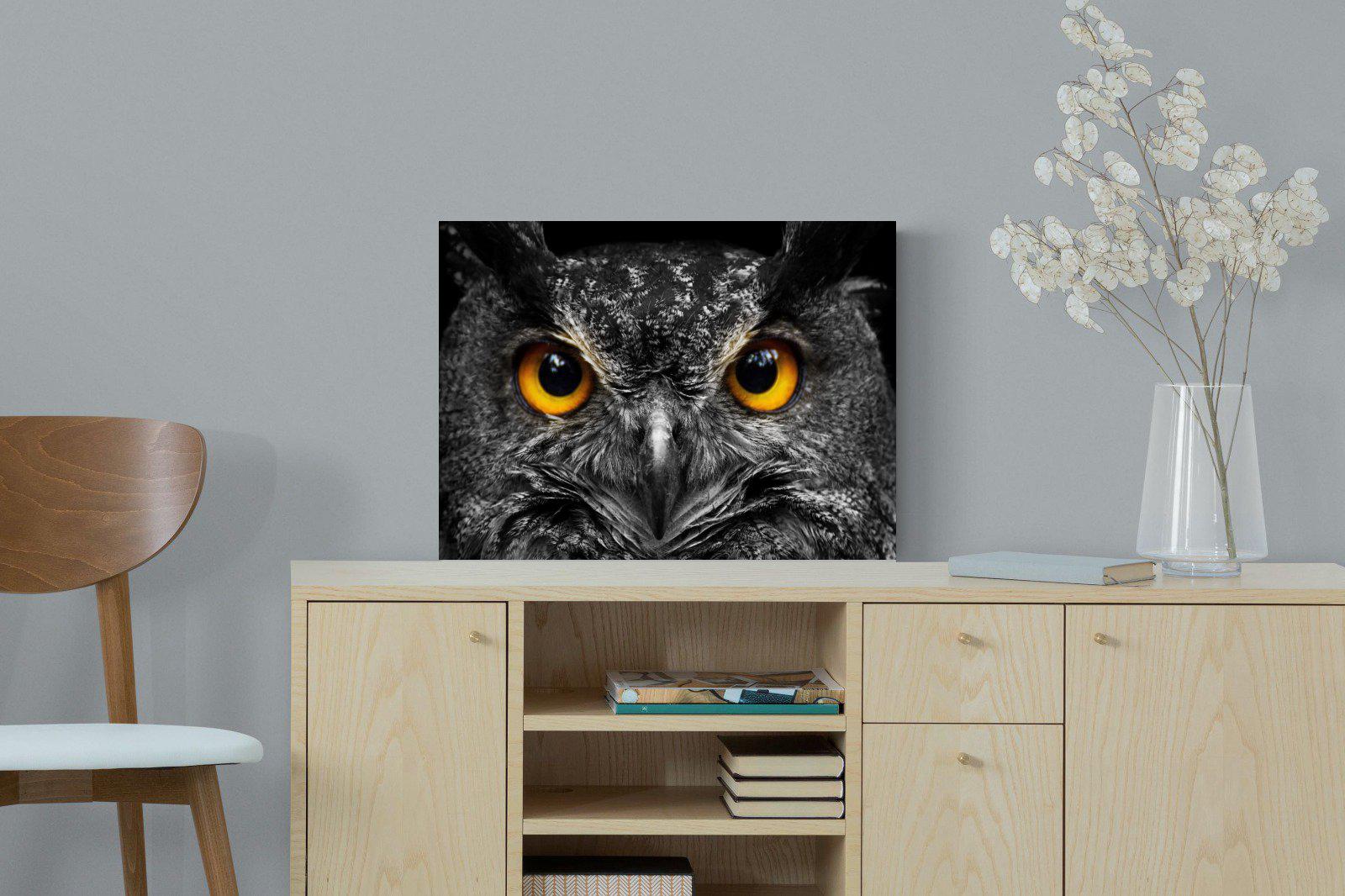 Owl Eyes-Wall_Art-60 x 45cm-Mounted Canvas-No Frame-Pixalot