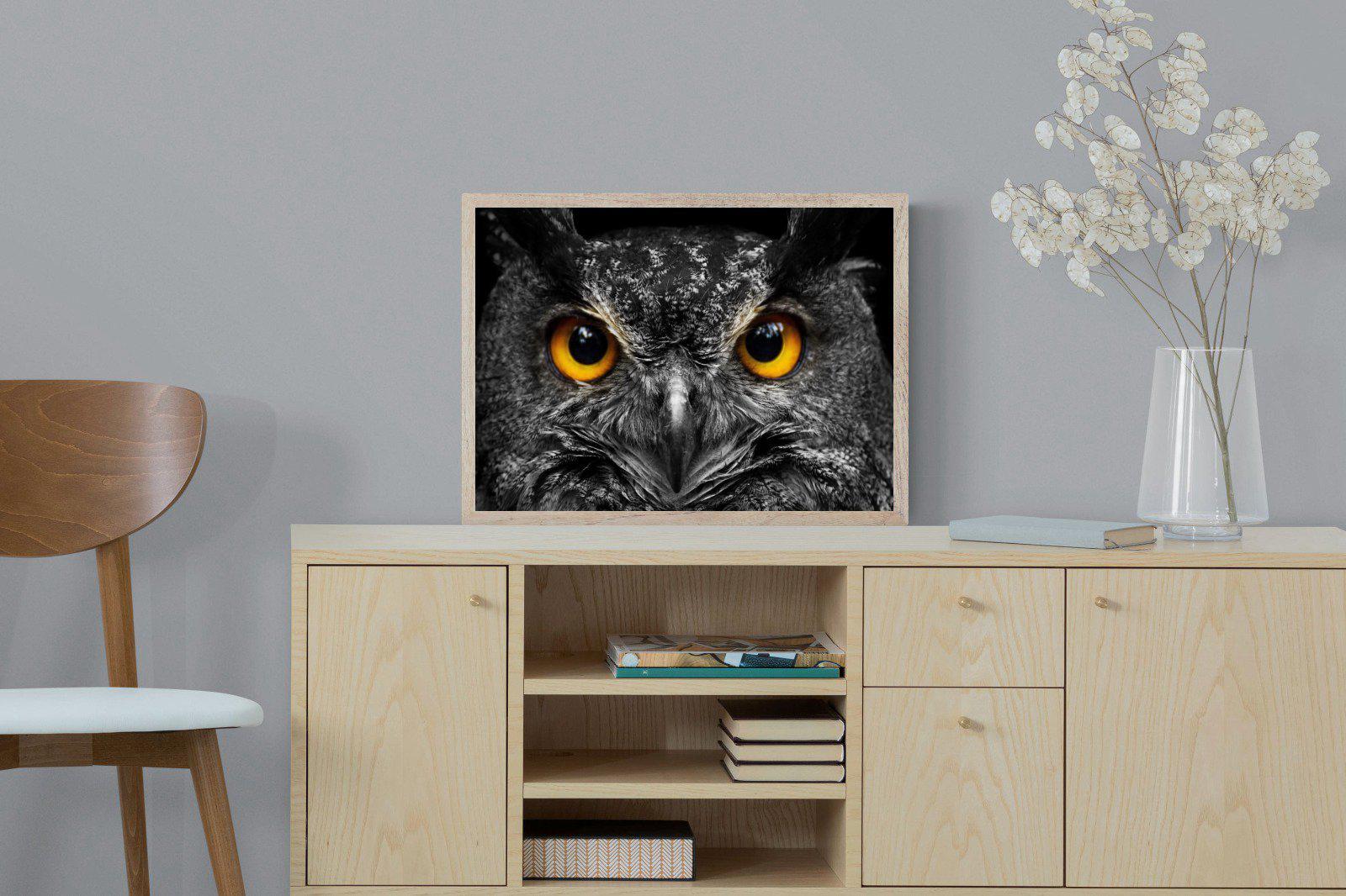 Owl Eyes-Wall_Art-60 x 45cm-Mounted Canvas-Wood-Pixalot