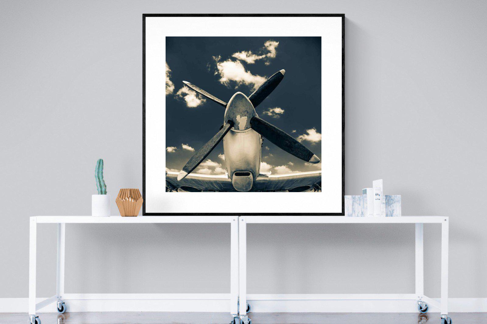 P-51-Wall_Art-120 x 120cm-Framed Print-Black-Pixalot