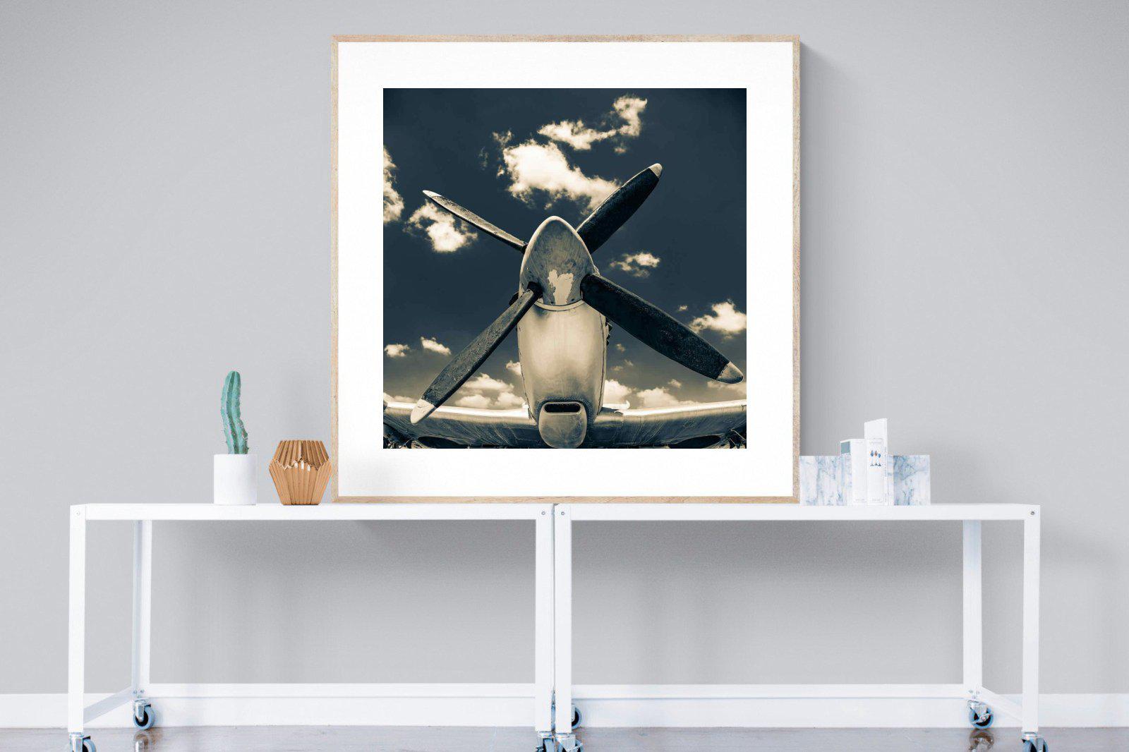 P-51-Wall_Art-120 x 120cm-Framed Print-Wood-Pixalot