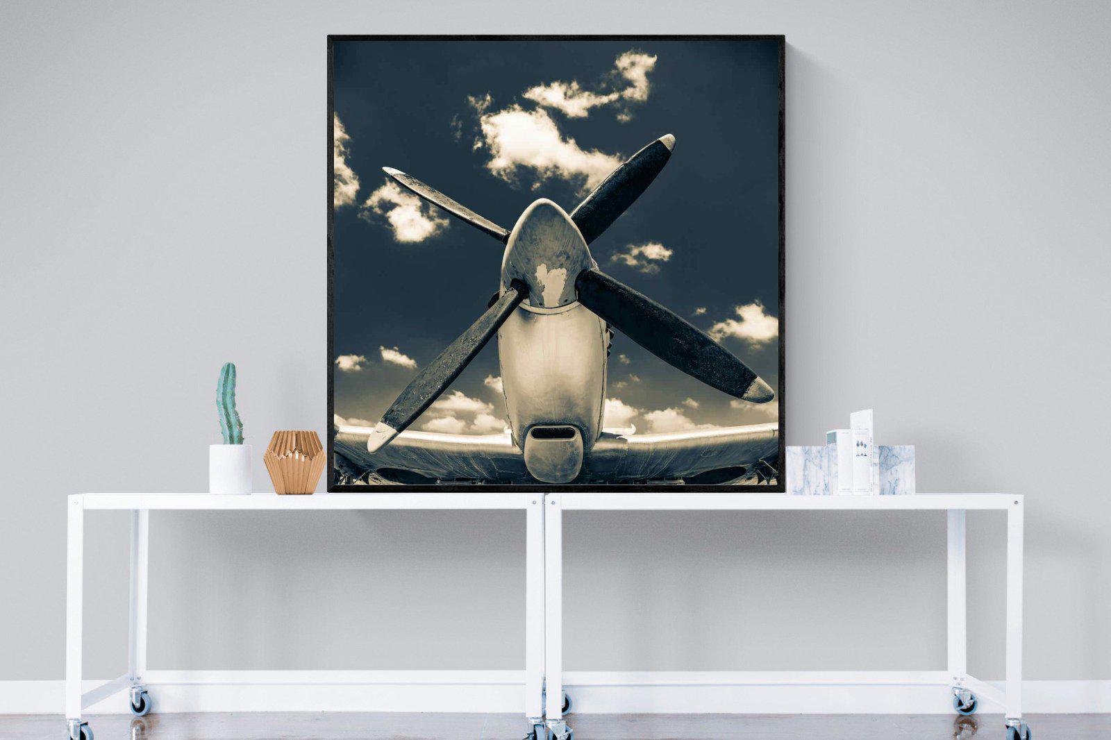 P-51-Wall_Art-120 x 120cm-Mounted Canvas-Black-Pixalot