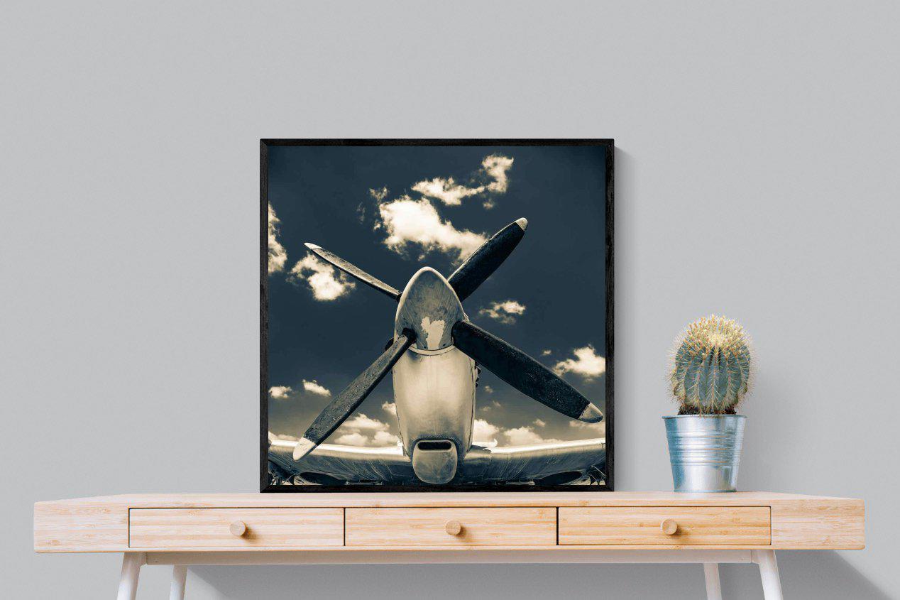 P-51-Wall_Art-80 x 80cm-Mounted Canvas-Black-Pixalot