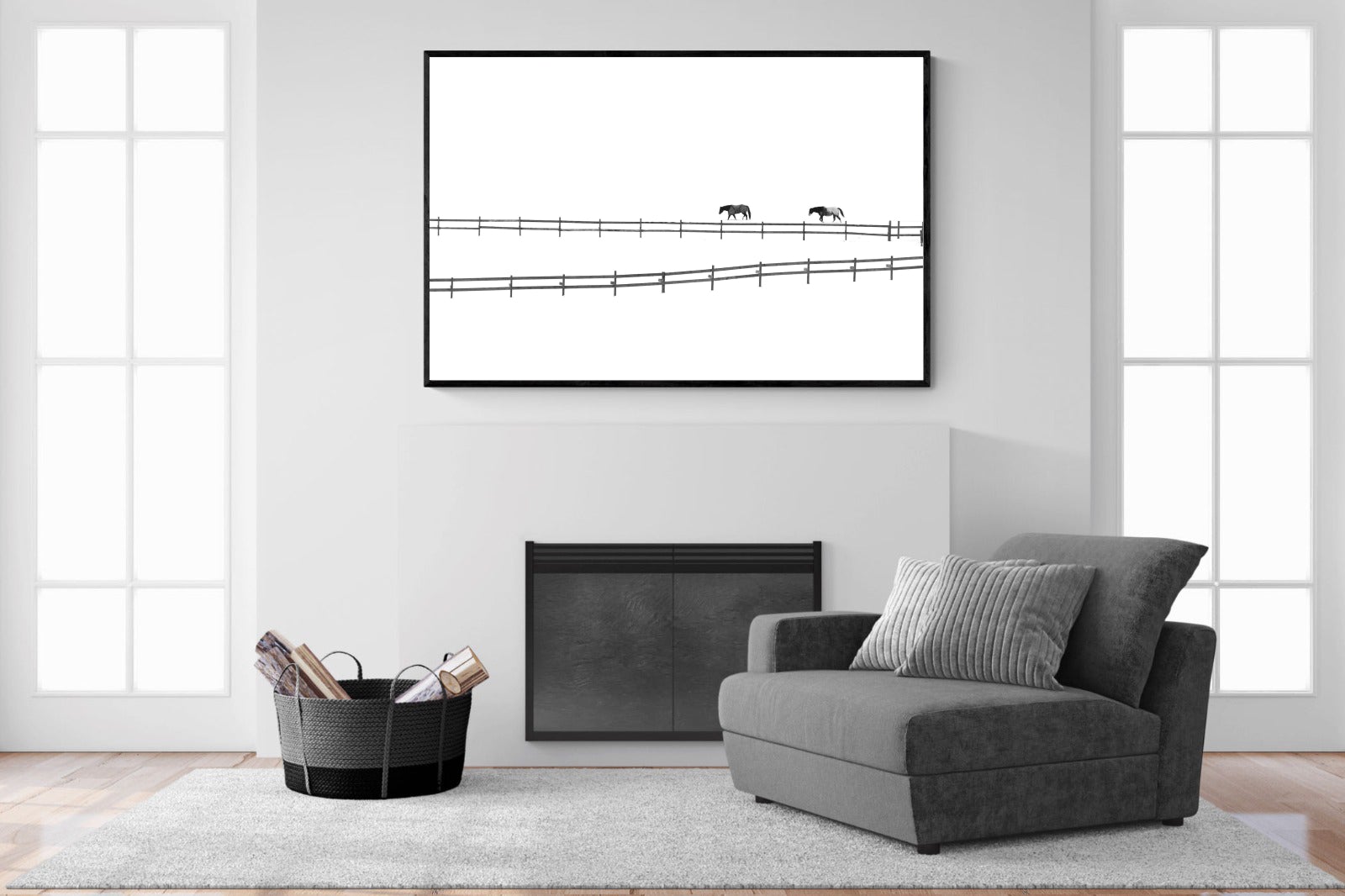 Paddock-Wall_Art-150 x 100cm-Mounted Canvas-Black-Pixalot