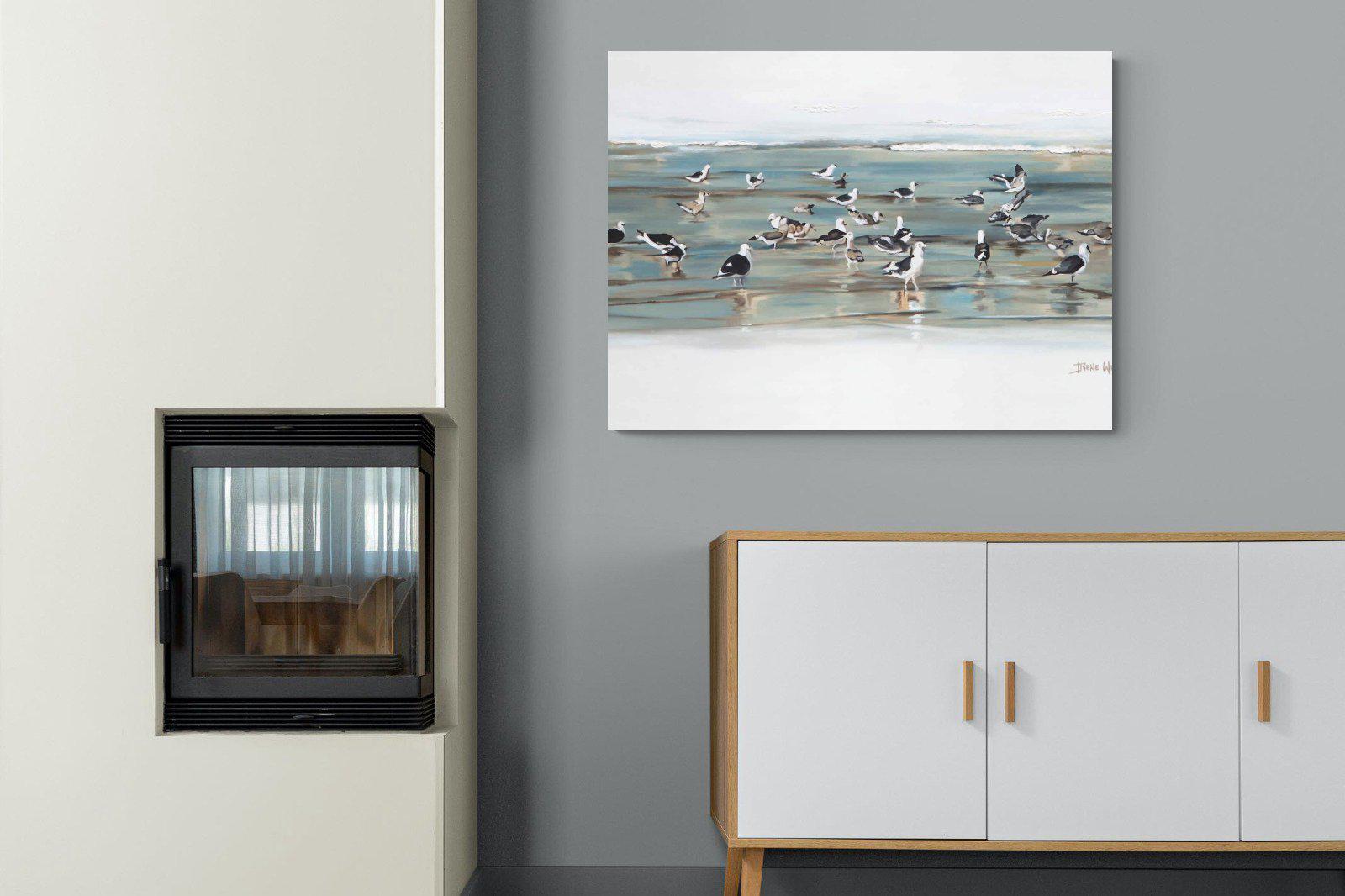 Painted Gulls-Wall_Art-100 x 75cm-Mounted Canvas-No Frame-Pixalot