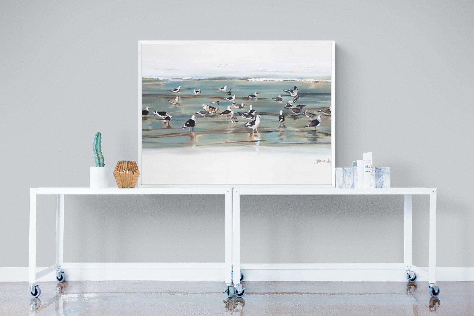 Painted Gulls-Wall_Art-120 x 90cm-Mounted Canvas-White-Pixalot