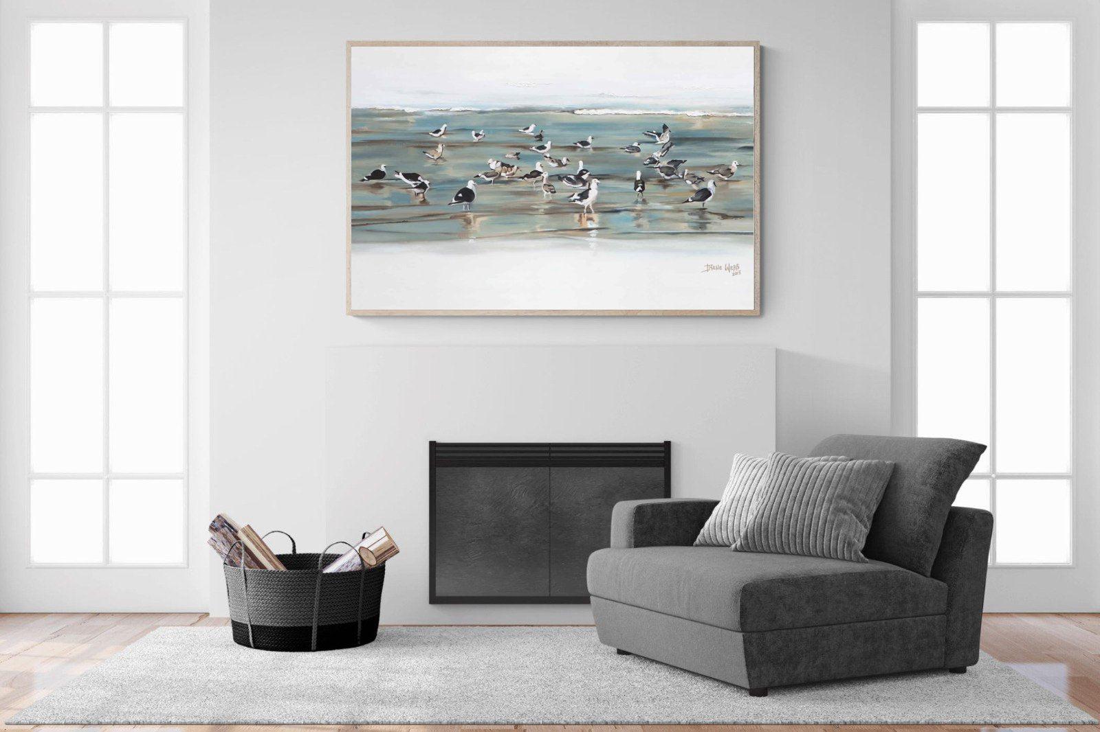 Painted Gulls-Wall_Art-150 x 100cm-Mounted Canvas-Wood-Pixalot