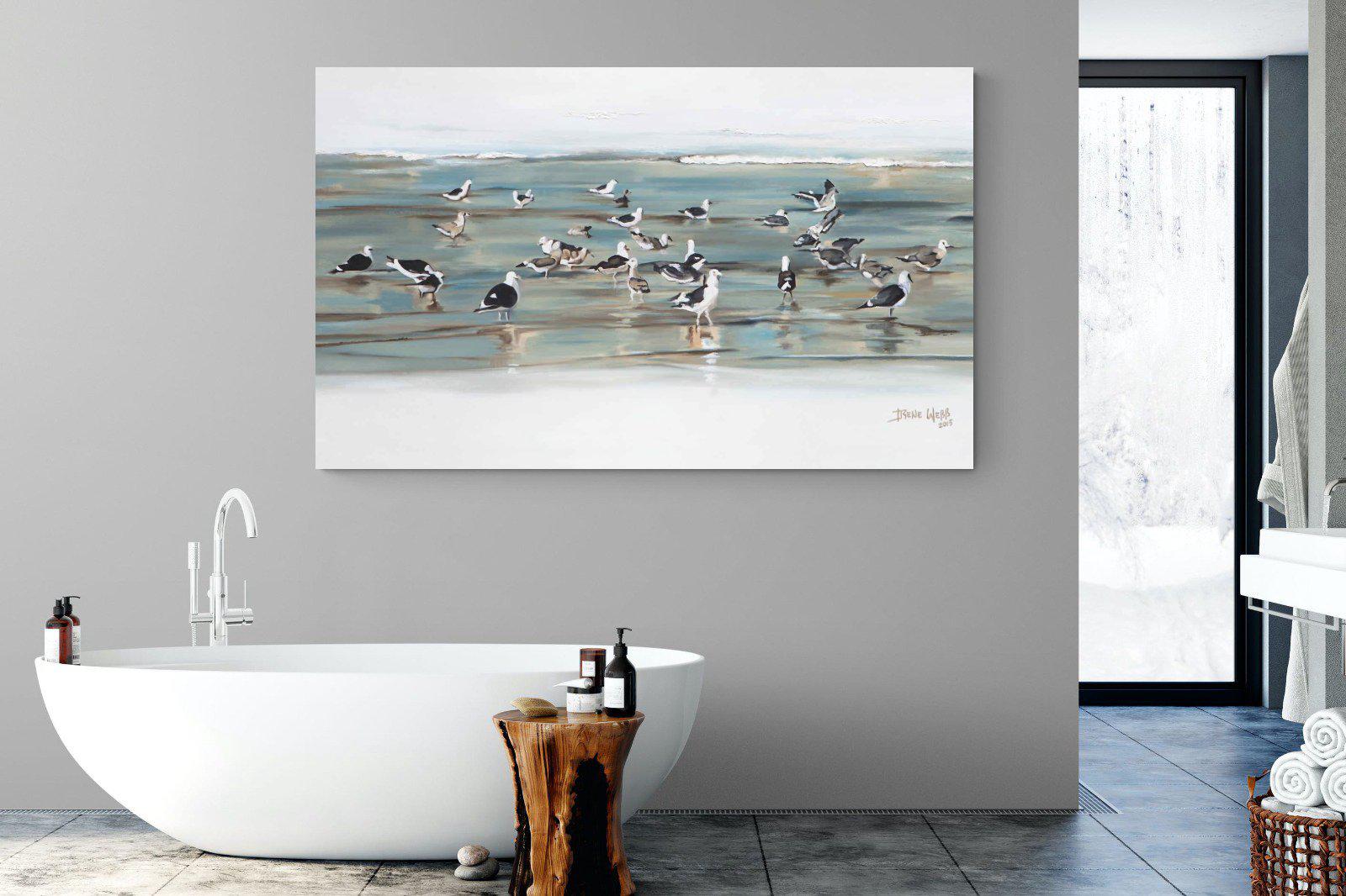 Painted Gulls-Wall_Art-180 x 110cm-Mounted Canvas-No Frame-Pixalot