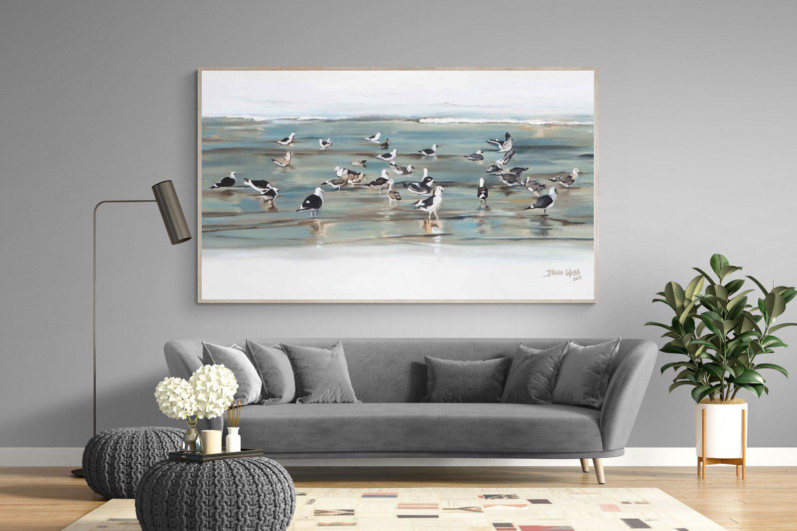 Painted Gulls-Wall_Art-220 x 130cm-Mounted Canvas-Wood-Pixalot