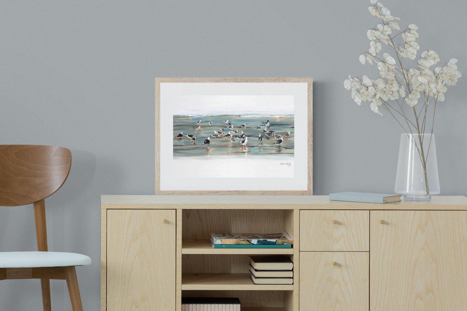 Painted Gulls-Wall_Art-60 x 45cm-Framed Print-Wood-Pixalot