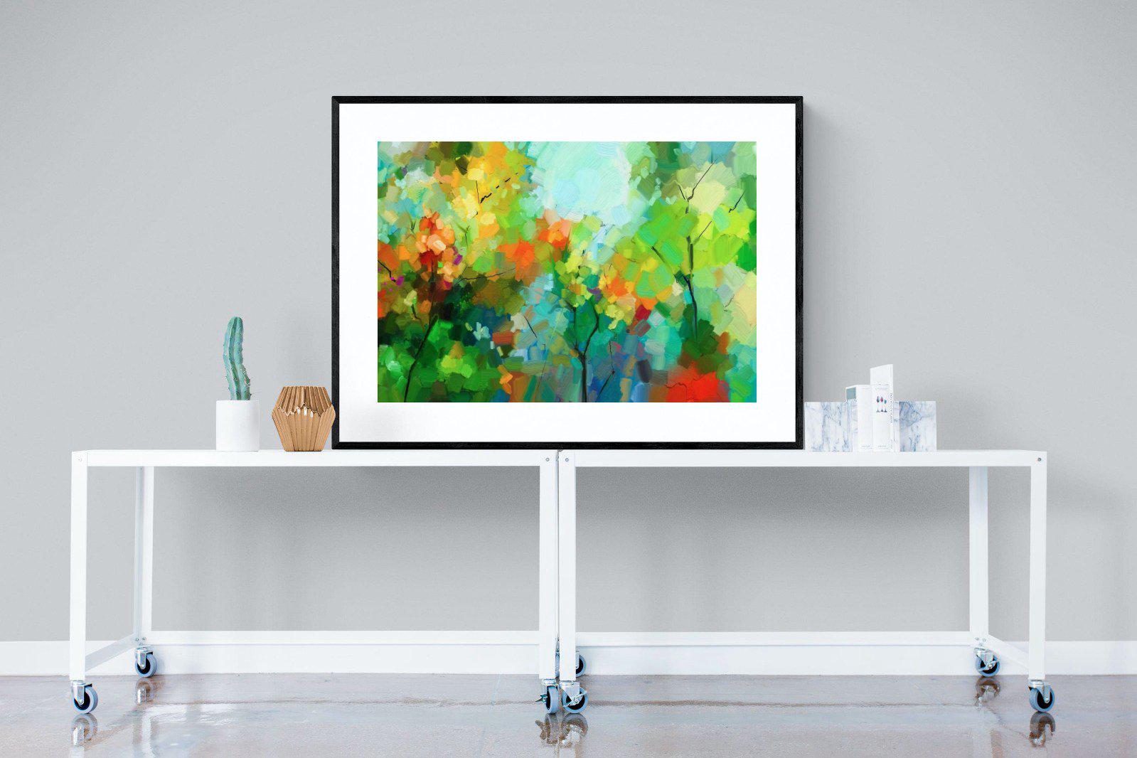 Painted Orchard-Wall_Art-120 x 90cm-Framed Print-Black-Pixalot