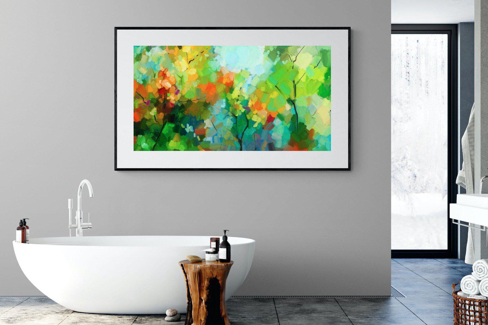 Painted Orchard-Wall_Art-180 x 110cm-Framed Print-Black-Pixalot