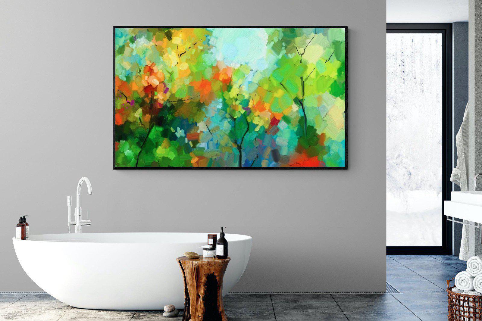 Painted Orchard-Wall_Art-180 x 110cm-Mounted Canvas-Black-Pixalot