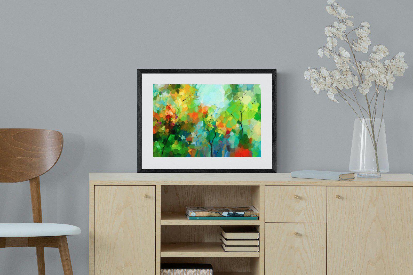 Painted Orchard-Wall_Art-60 x 45cm-Framed Print-Black-Pixalot