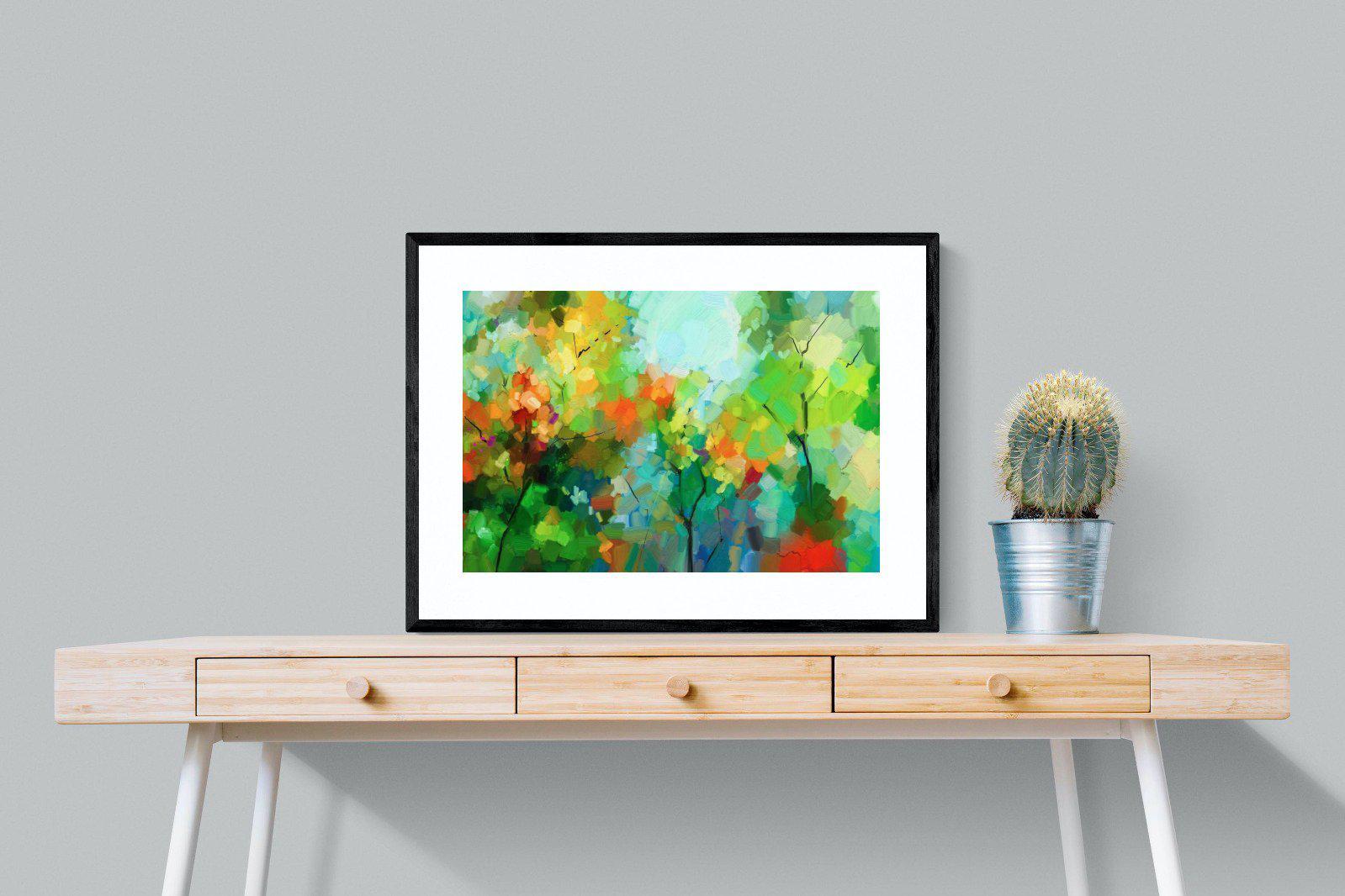 Painted Orchard-Wall_Art-80 x 60cm-Framed Print-Black-Pixalot