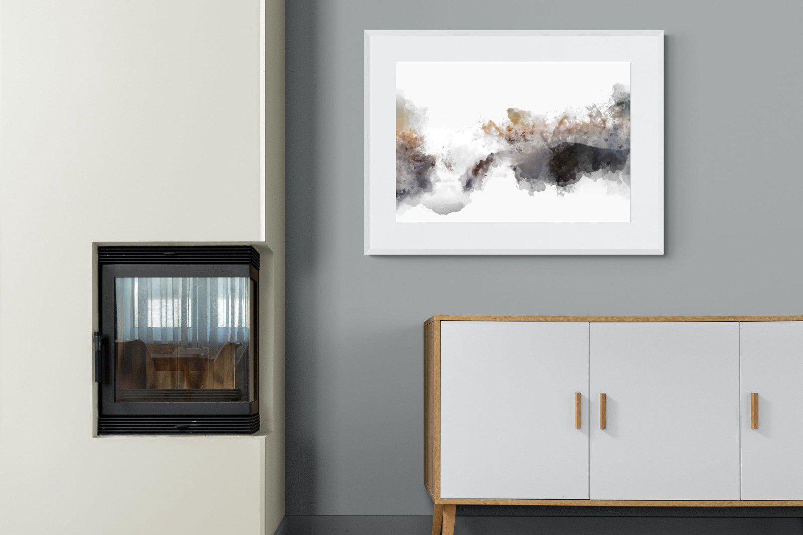 Painted Smoke-Wall_Art-100 x 75cm-Framed Print-White-Pixalot