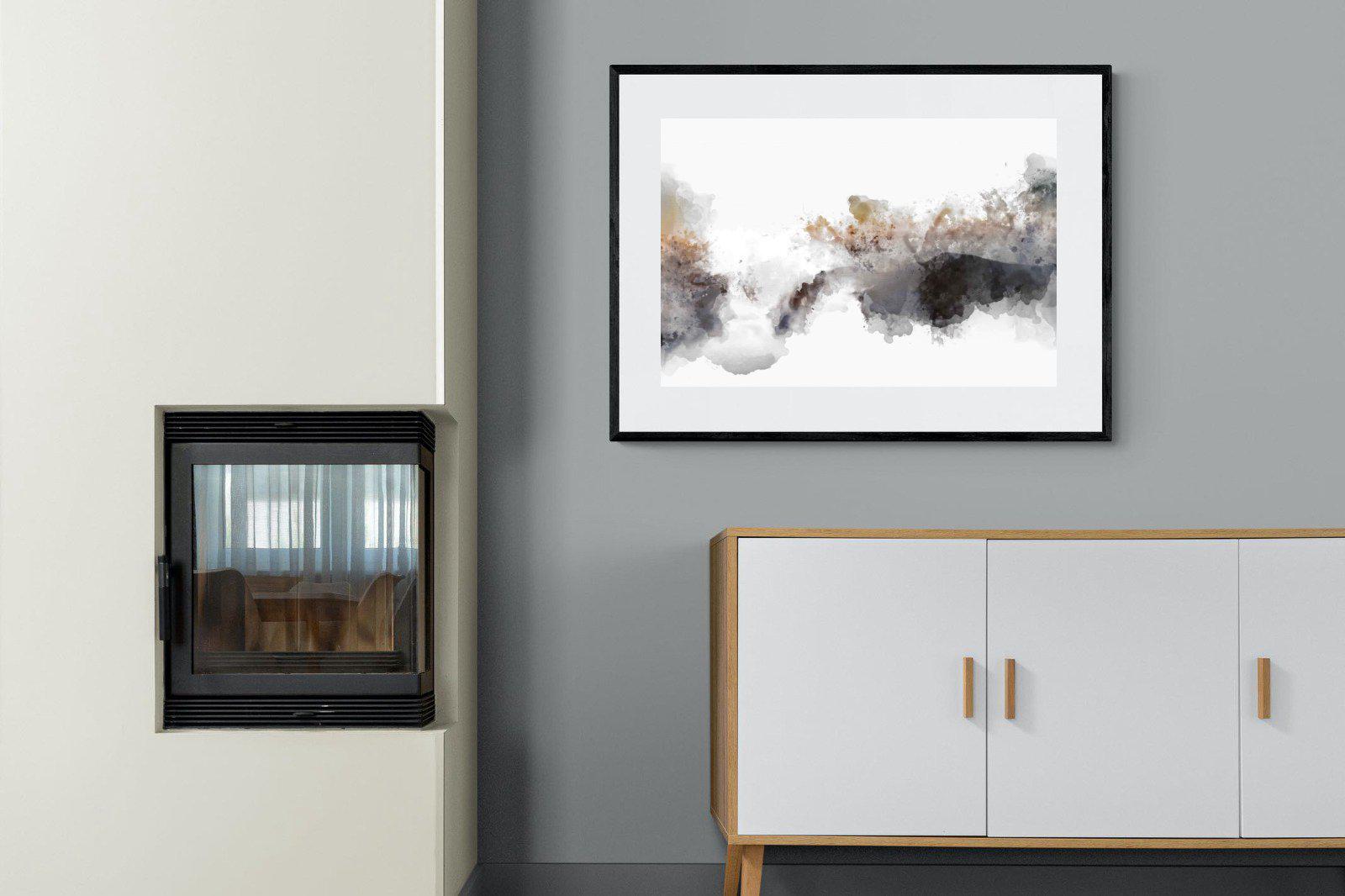 Painted Smoke-Wall_Art-100 x 75cm-Framed Print-Black-Pixalot