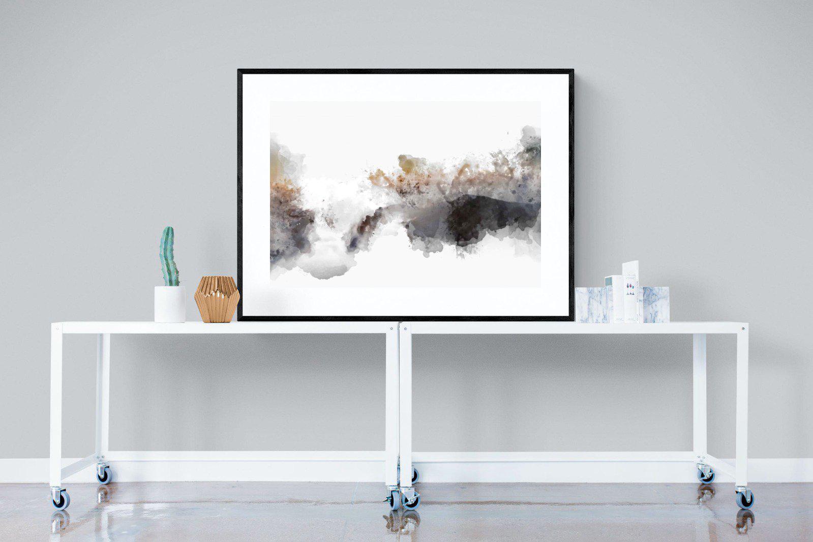 Painted Smoke-Wall_Art-120 x 90cm-Framed Print-Black-Pixalot