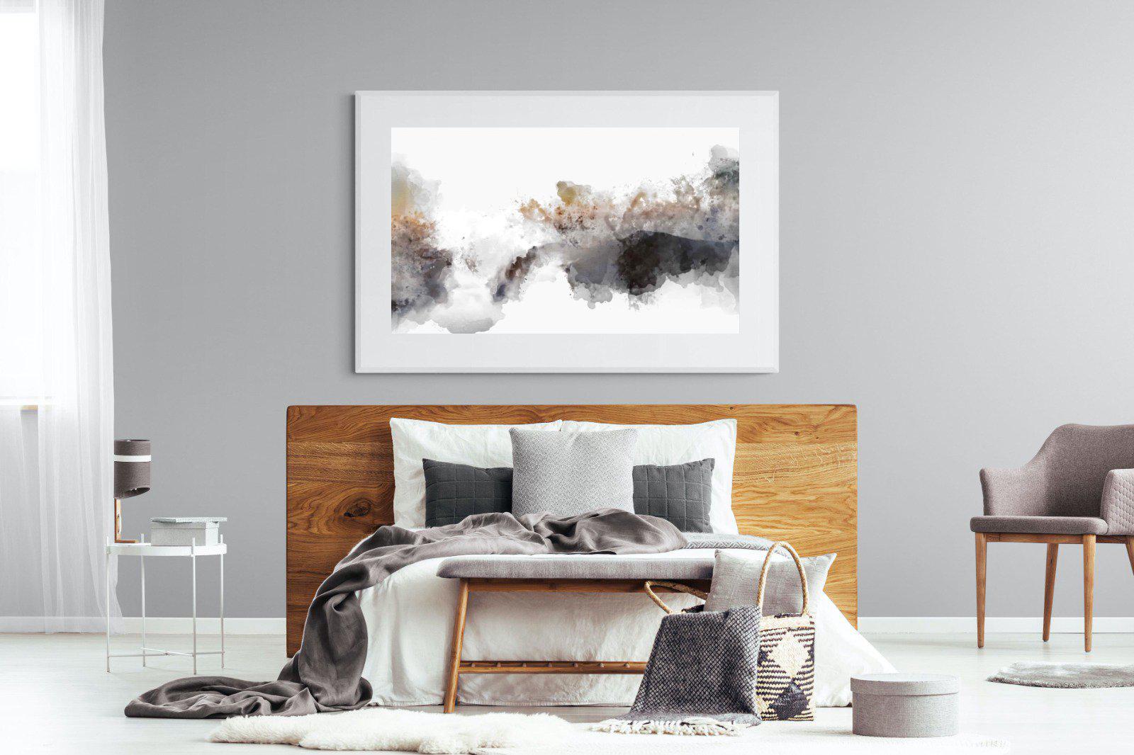 Painted Smoke-Wall_Art-150 x 100cm-Framed Print-White-Pixalot