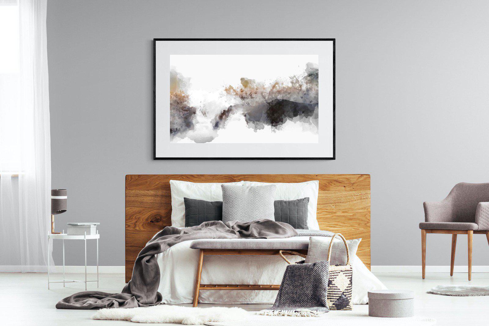 Painted Smoke-Wall_Art-150 x 100cm-Framed Print-Black-Pixalot