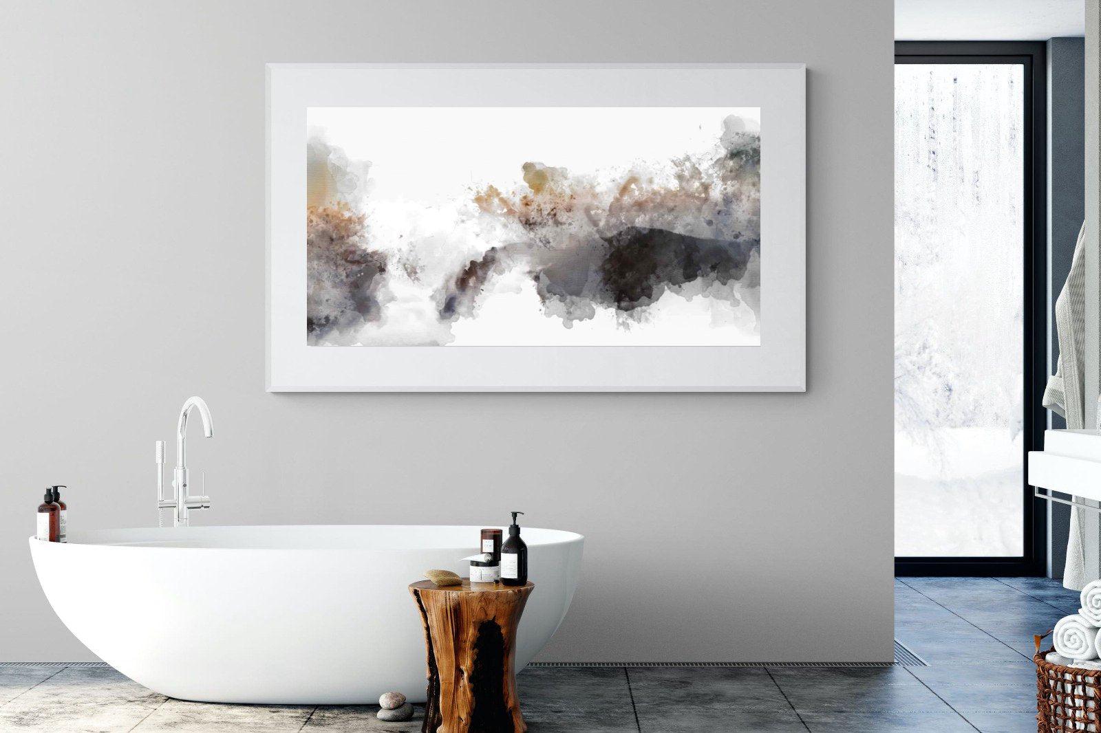 Painted Smoke-Wall_Art-180 x 110cm-Framed Print-White-Pixalot