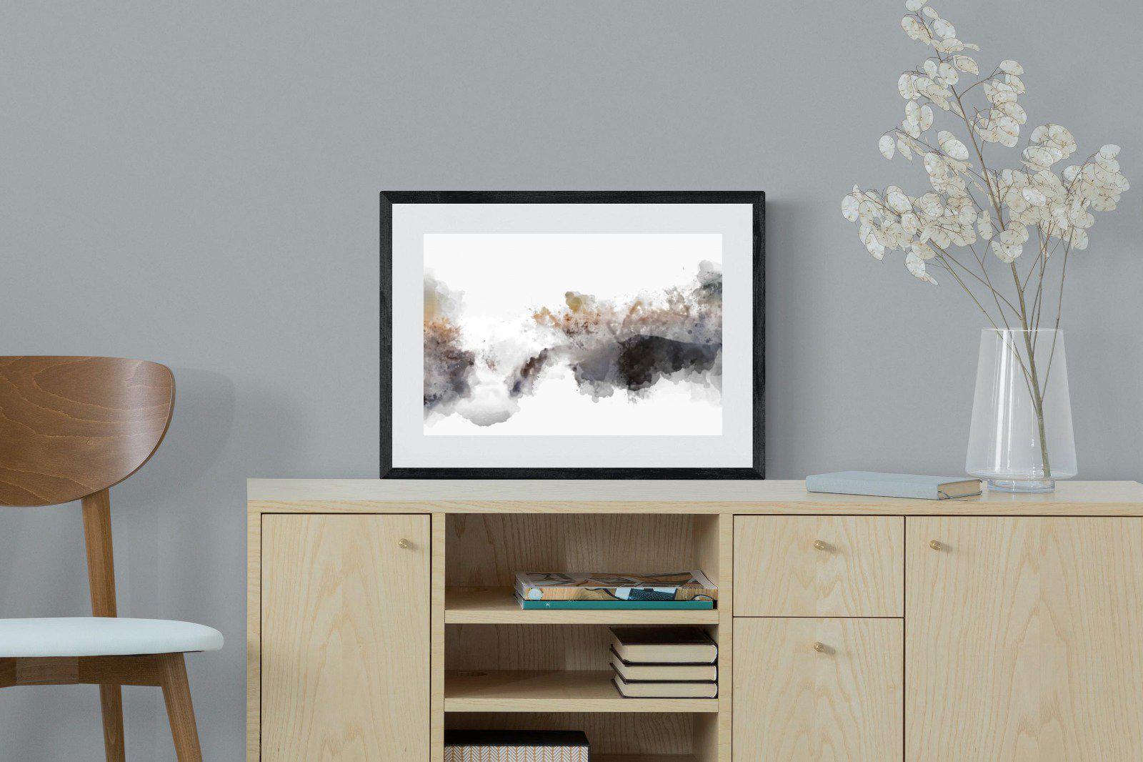 Painted Smoke-Wall_Art-60 x 45cm-Framed Print-Black-Pixalot