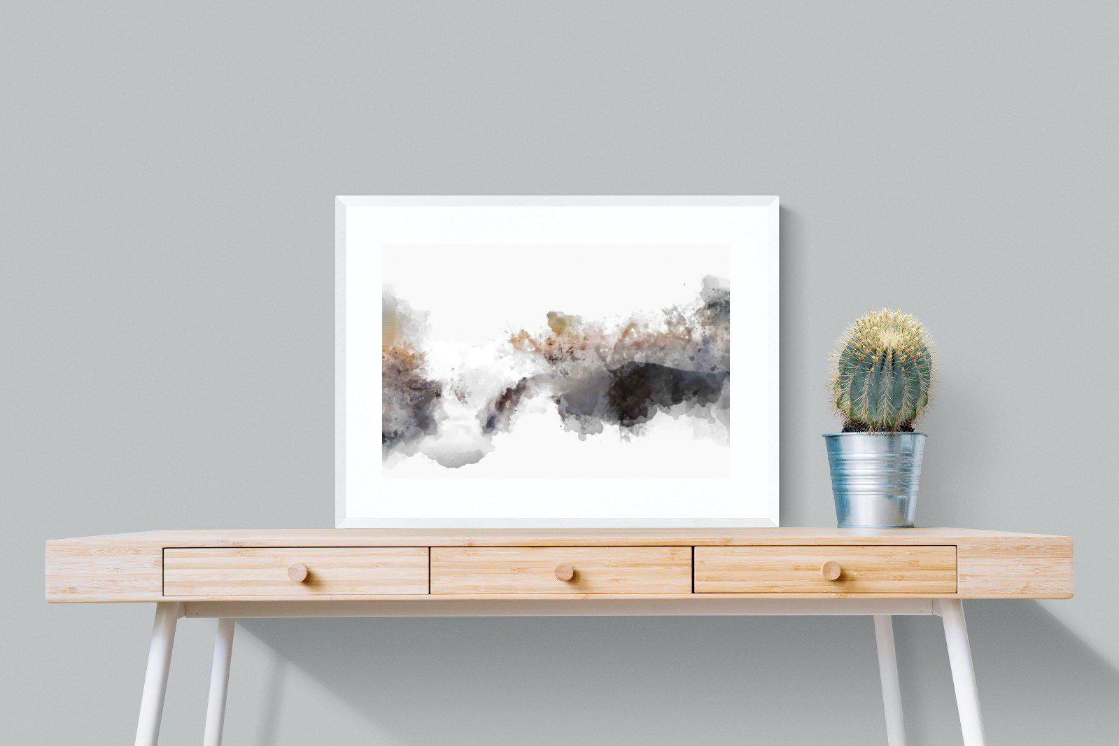 Painted Smoke-Wall_Art-80 x 60cm-Framed Print-White-Pixalot