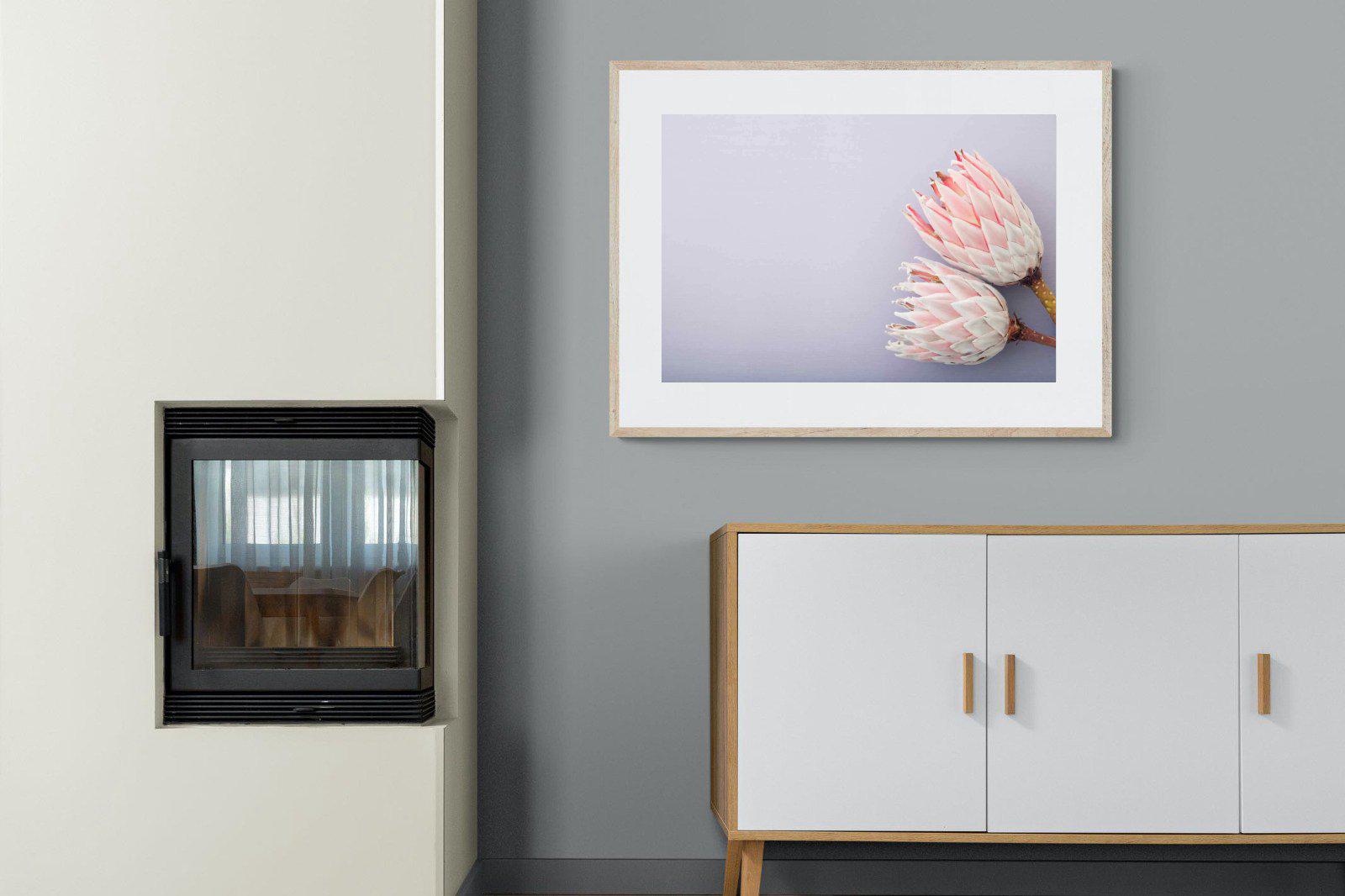 Pair of Proteas-Wall_Art-100 x 75cm-Framed Print-Wood-Pixalot