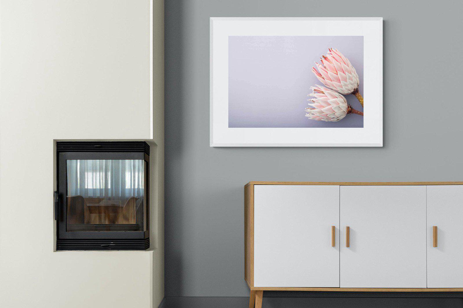 Pair of Proteas-Wall_Art-100 x 75cm-Framed Print-White-Pixalot