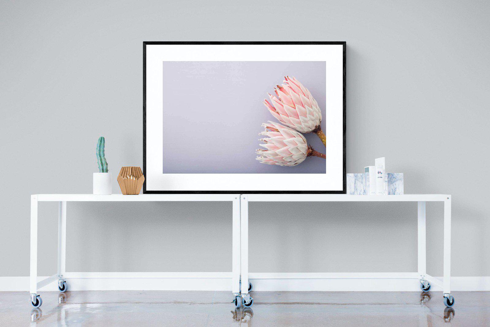 Pair of Proteas-Wall_Art-120 x 90cm-Framed Print-Black-Pixalot