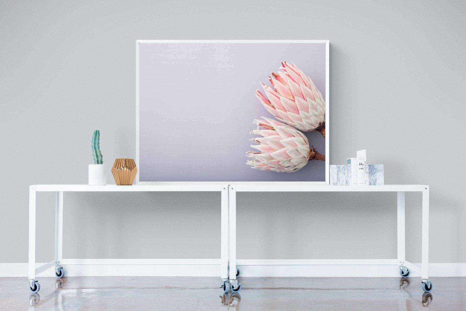Pair of Proteas-Wall_Art-120 x 90cm-Mounted Canvas-White-Pixalot