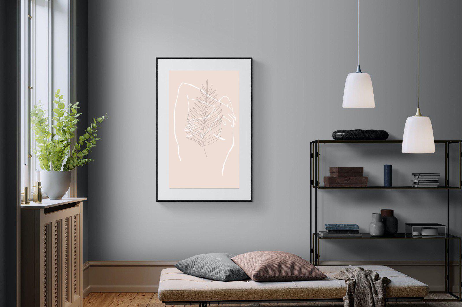 Palm Silhouette-Wall_Art-100 x 150cm-Framed Print-Black-Pixalot