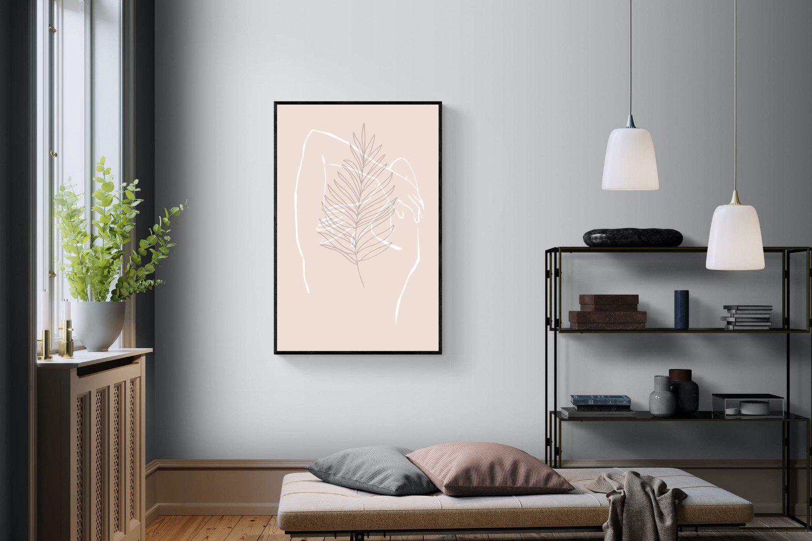 Palm Silhouette-Wall_Art-100 x 150cm-Mounted Canvas-Black-Pixalot