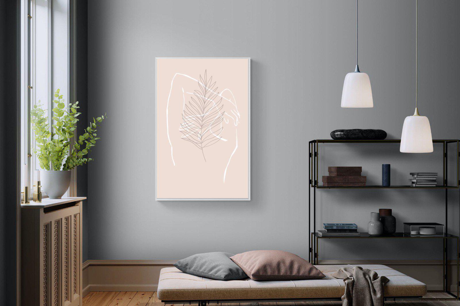 Palm Silhouette-Wall_Art-100 x 150cm-Mounted Canvas-White-Pixalot