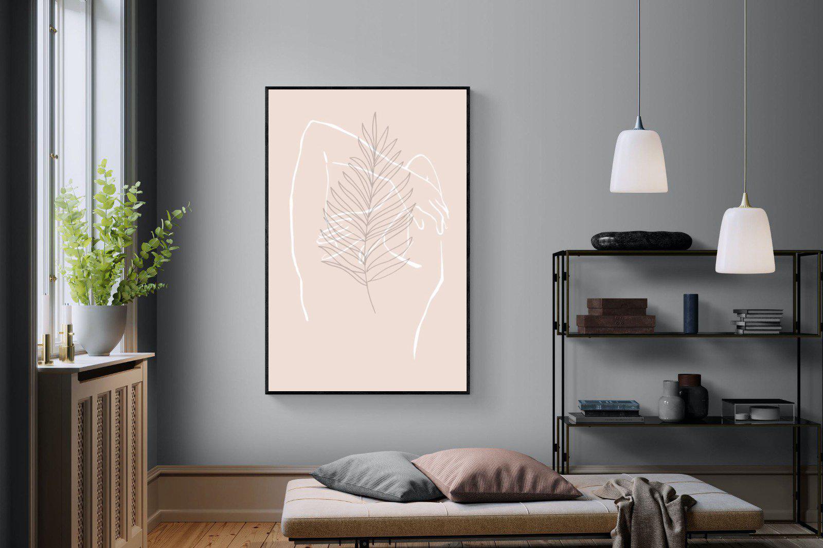 Palm Silhouette-Wall_Art-120 x 180cm-Mounted Canvas-Black-Pixalot