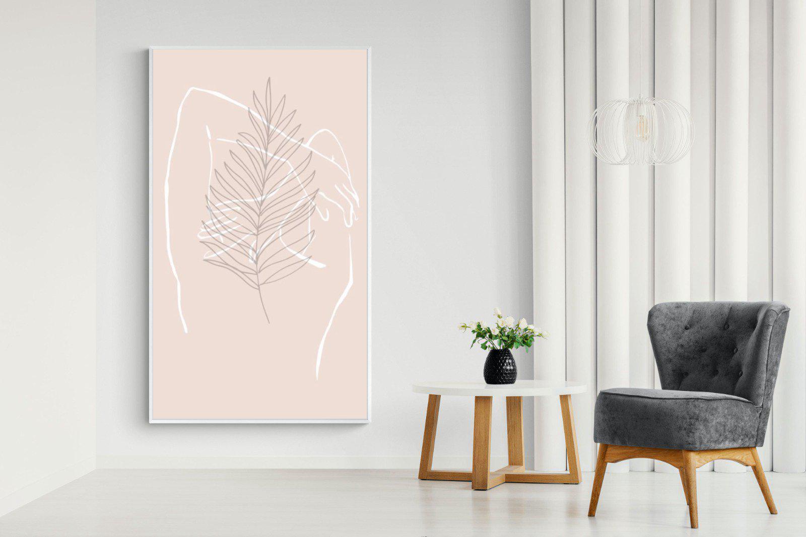 Palm Silhouette-Wall_Art-130 x 220cm-Mounted Canvas-White-Pixalot