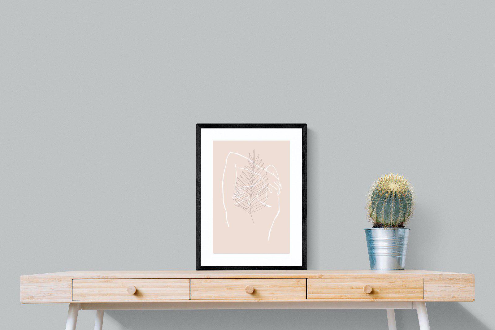 Palm Silhouette-Wall_Art-45 x 60cm-Framed Print-Black-Pixalot