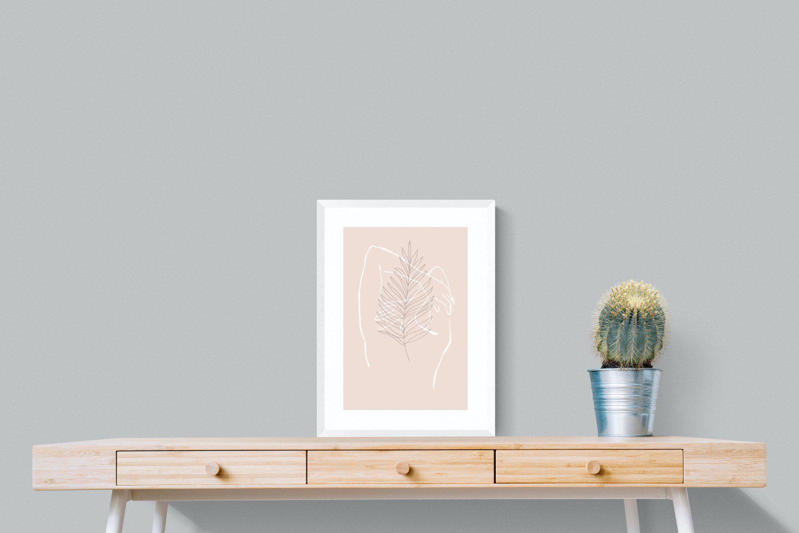 Palm Silhouette-Wall_Art-45 x 60cm-Framed Print-White-Pixalot