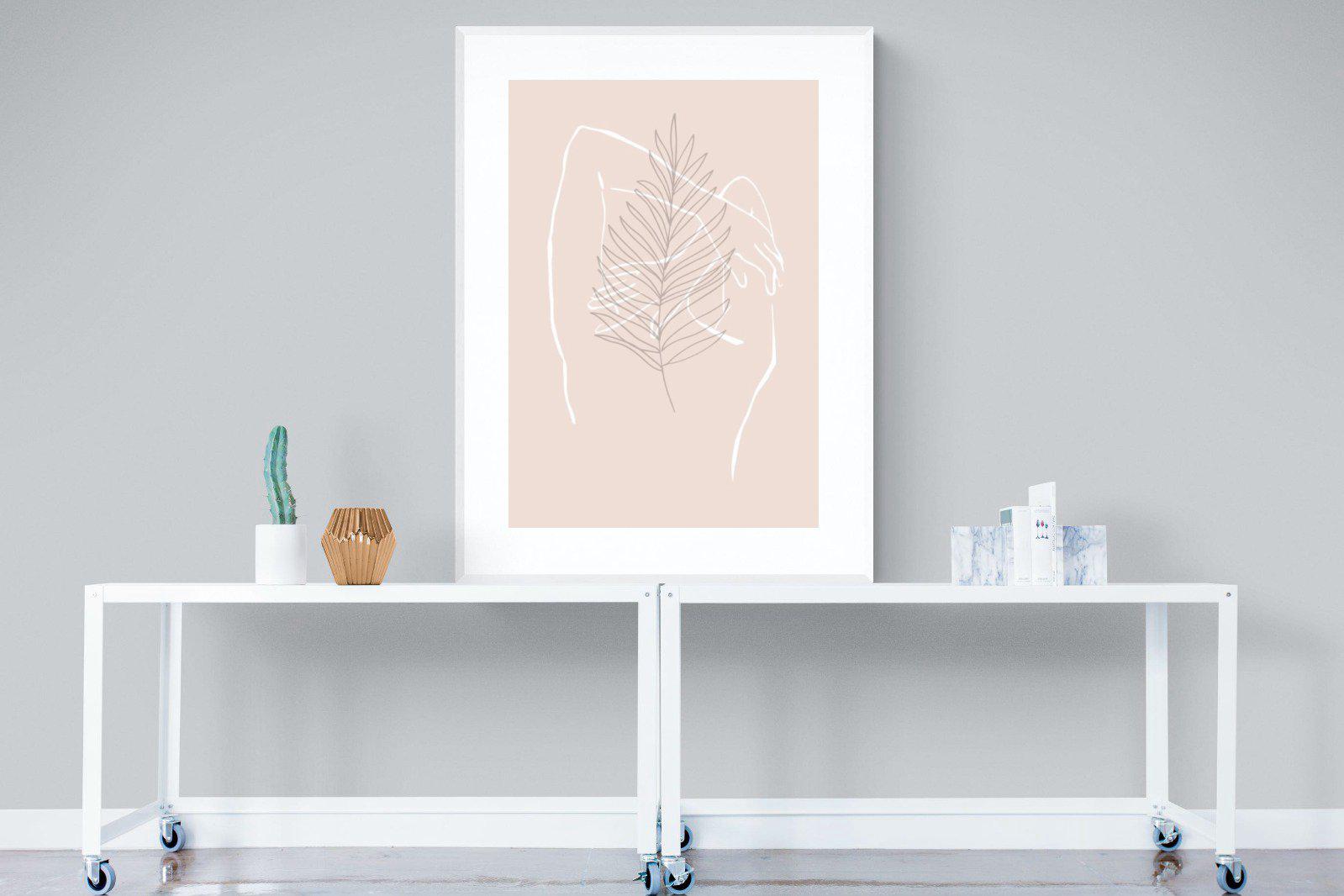 Palm Silhouette-Wall_Art-90 x 120cm-Framed Print-White-Pixalot